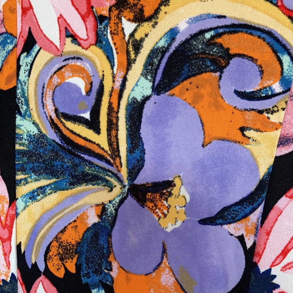 Sami & Jo top colorful floral print w stretch boho casual office XLP - Picture 4 of 17